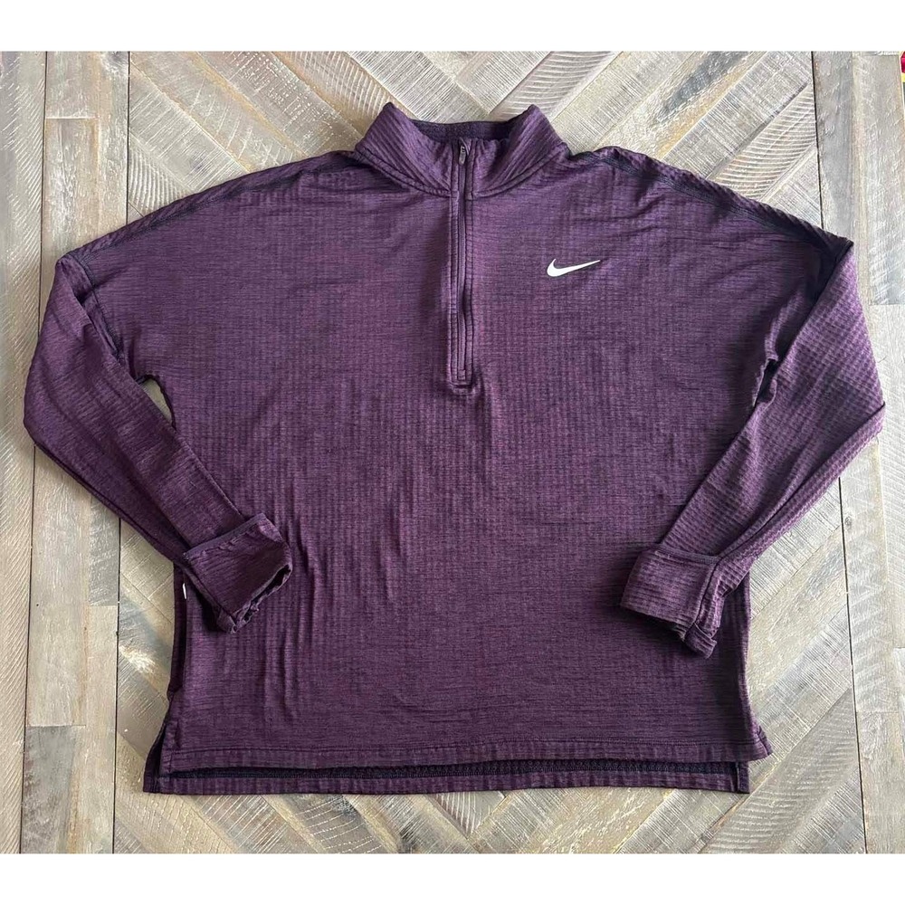 Nike Running Dri-FIT Element Half Zip Pullover Plum Purple XL Womens Top
